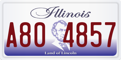 IL license plate A804857