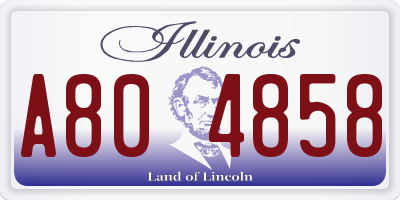 IL license plate A804858