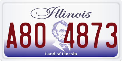 IL license plate A804873