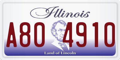 IL license plate A804910