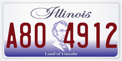 IL license plate A804912