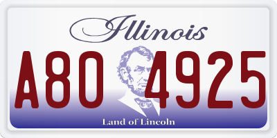 IL license plate A804925
