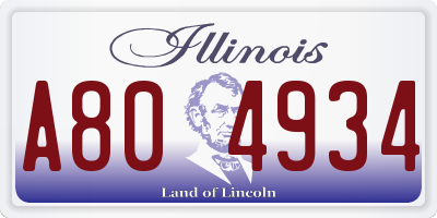 IL license plate A804934