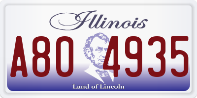 IL license plate A804935