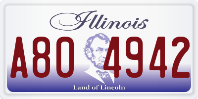 IL license plate A804942