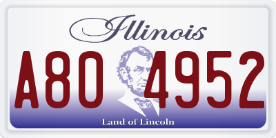 IL license plate A804952
