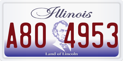 IL license plate A804953