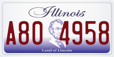 IL license plate A804958