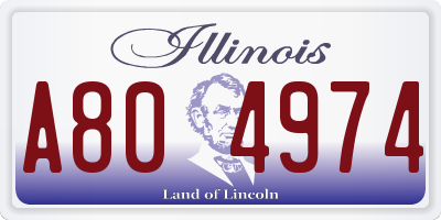 IL license plate A804974