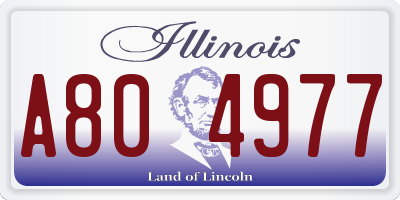 IL license plate A804977