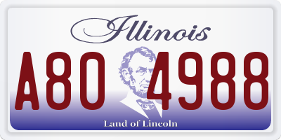 IL license plate A804988