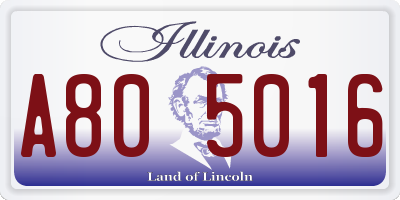 IL license plate A805016