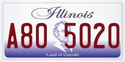 IL license plate A805020