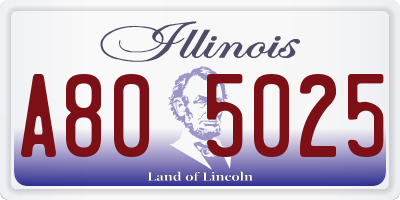 IL license plate A805025