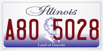IL license plate A805028