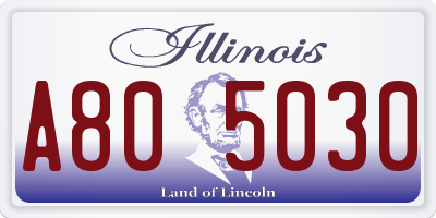 IL license plate A805030