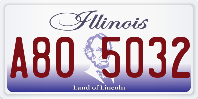 IL license plate A805032