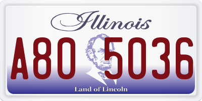 IL license plate A805036