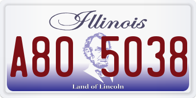 IL license plate A805038
