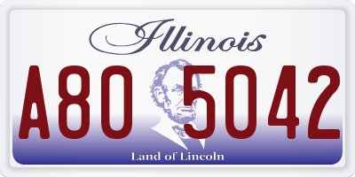 IL license plate A805042