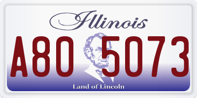 IL license plate A805073