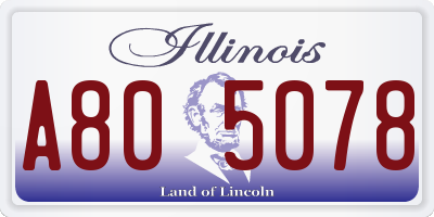 IL license plate A805078