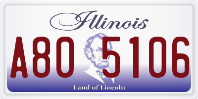 IL license plate A805106