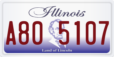 IL license plate A805107