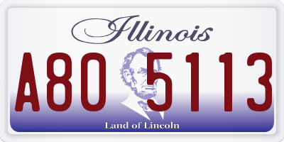 IL license plate A805113