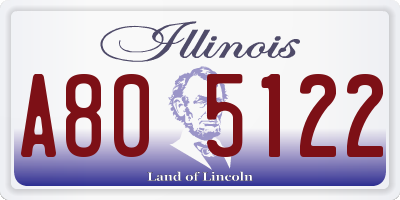 IL license plate A805122