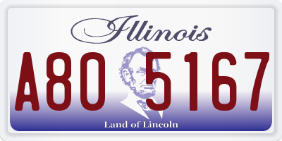 IL license plate A805167