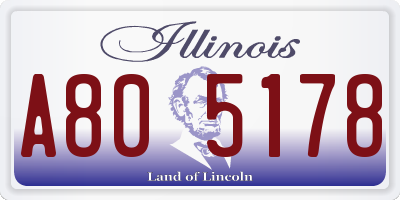 IL license plate A805178
