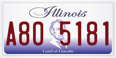 IL license plate A805181