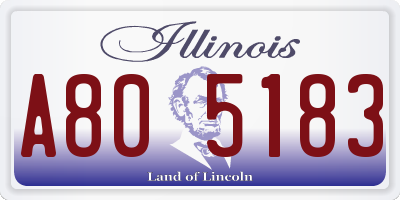 IL license plate A805183
