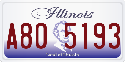 IL license plate A805193