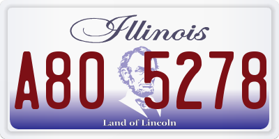 IL license plate A805278