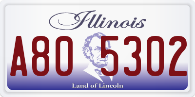 IL license plate A805302