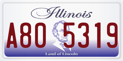 IL license plate A805319
