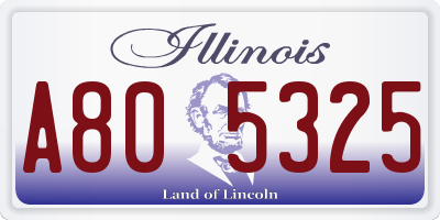 IL license plate A805325