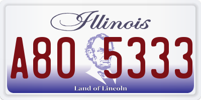 IL license plate A805333