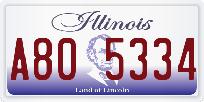 IL license plate A805334
