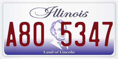 IL license plate A805347