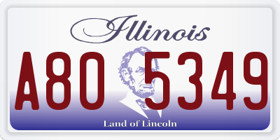 IL license plate A805349