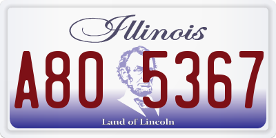 IL license plate A805367