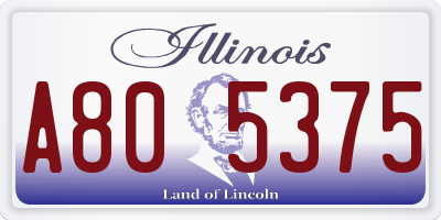 IL license plate A805375