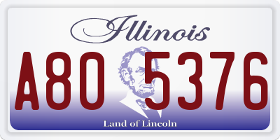 IL license plate A805376