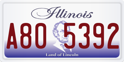 IL license plate A805392