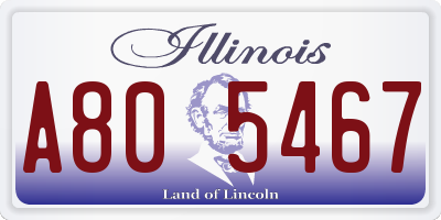 IL license plate A805467