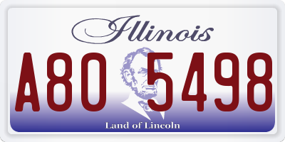 IL license plate A805498