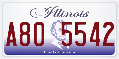 IL license plate A805542